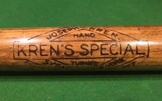 Rare 39 " Joseph Kren Vintage Wood Fungo Baseball Bat York Special Hand Made