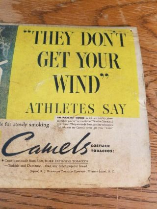 RARE Camel Cigarette Lou Gehrig Store Display Sign Tobacco Baseball Vintage 1930 3