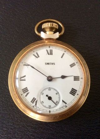 Antique Vintage Smiths Pocket Watch,  Rolled Gold Case,  Running,  Art Deco,  British.