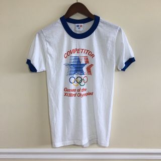 Vtg Rare 1984 La Olympic Games Competitor Paper Thin Levi 