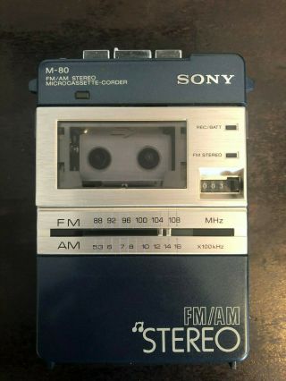Vintage NOS 1982 Sony M - 80 MicroCassette Player Recorder w/ AM/FM Radio Walkman 2