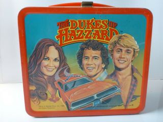 Vintage 1980 The Dukes Of Hazzard Aladdin Metal Lunchbox Lunch Box With Thermos