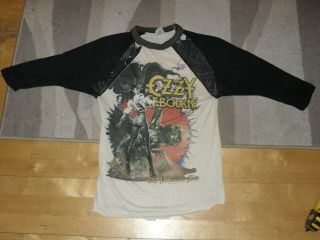 Ozzy Osbourne Baseball Shirt 1986 Judas Priest Iron Maiden Metallica