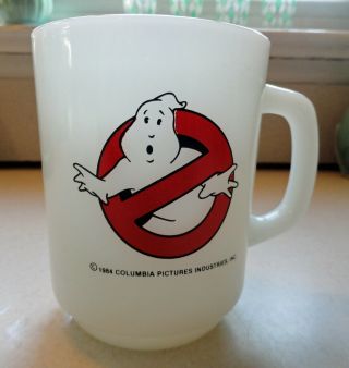 Vintage 1984 Ghostbusters Movie Fireking Fire King Anchor Hocking Mug Cup