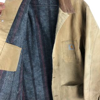 Carhartt Jacket Size 2XL XXL Mens Duck Canvas Blanket Lined Barn Coat Vtg USA 2