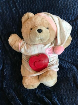 Vtg 1986 Chosun Heart To Heart Teddy Bear Plush Pajamas Heartbeat 18 " Pj & Hat
