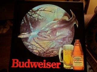 Vintage Budweiser Bud Beer Bass Motion Bar Light Hunting Sign Led Upgraded