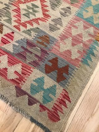 Vintage Tribal Veg dye Hand - Made Kilim Area Rug 2.  6x10.  8 RUNNER—WHOLESALE 55 2