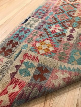 Vintage Tribal Veg dye Hand - Made Kilim Area Rug 2.  6x10.  8 RUNNER—WHOLESALE 55 4