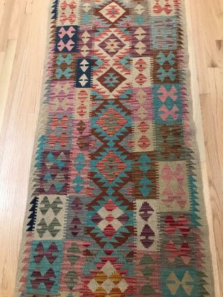 Vintage Tribal Veg dye Hand - Made Kilim Area Rug 2.  6x10.  8 RUNNER—WHOLESALE 55 7