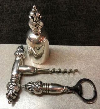 Vintage Royal Danish by International Silver Jigger Corkscrew Opener 1940 4