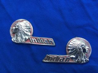 Rare Vintage 1940 - 46 Up Indian Chief Motorcycle Gas Tank Emblems