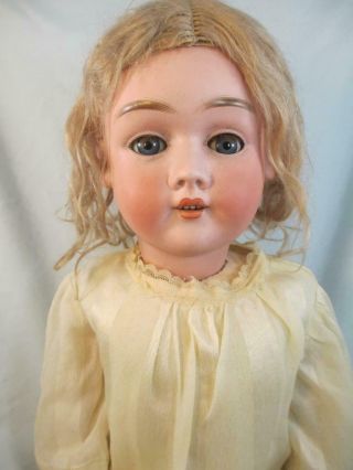 Antique German Bisque Max Handwerck Doll Wig Sleep Eyes 24 "