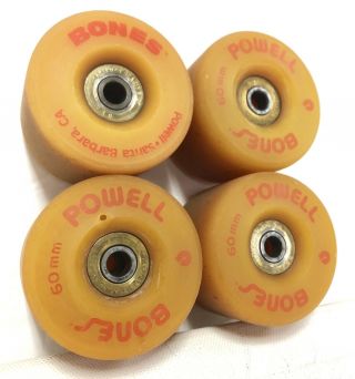 Vintage Powell Peralta 1978 Bones Wheels 1 Double Radials Red Text Skateboard