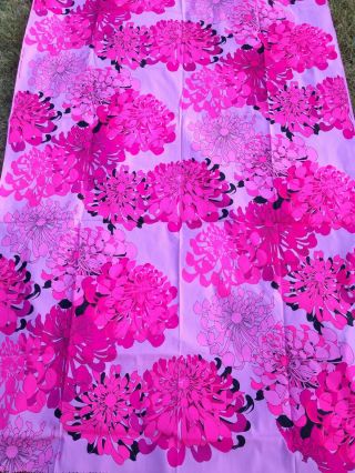 Rare Vintage Alfred Shaheen Hand Printed Fabric Floral Hawaii 3 Yards X 44 " Wide