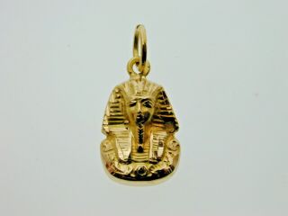 Vintage 14 Carat Gold Tutankhamun Egyptian Pharaoh King Tut Charm Pendant 1.  4g