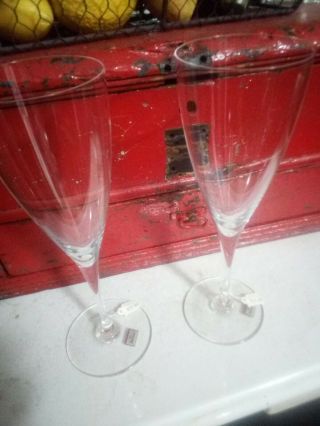 Vtg Baccarat Crystal Dom Perignon Champagne Flute 1960 -) Qty 2 Glasses