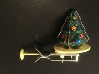 Rare Vintage Spinning Christmas Tree/santa Tin Toy Collectible Japan