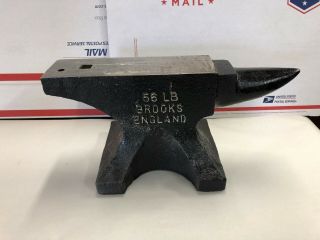 Vintage Brooks Of England Blacksmith Knife Maker Anvil 56 Pound