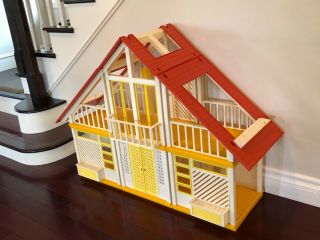 Vintage 1970’s A - Frame Barbie Dream House with accessories and dolls 8