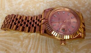 Rare 18k Solid Rose Gold Rolex Oyster Perpetual Date Just.