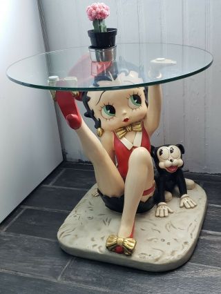 Rare Betty Boop Glass Coffee Table