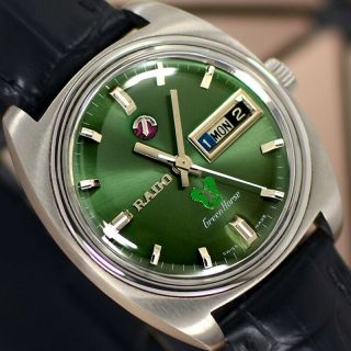 Vintage Rado Green Horse Automatic 30 Jewels Day&date Analog Dress Men 