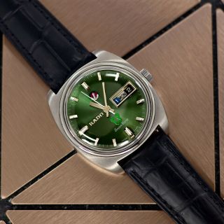 VINTAGE RADO Green Horse AUTOMATIC 30 JEWELS DAY&DATE ANALOG DRESS MEN ' S WATCH 5