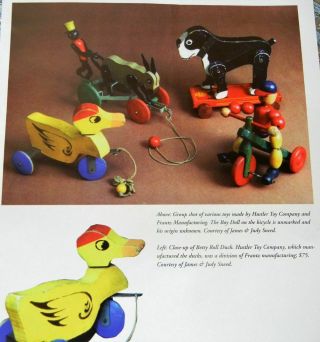 6p History Article,  Pics - Rare Antique Hustler Toy Company Wood Pull Toys, 3