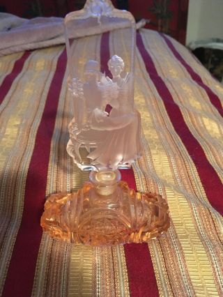 Vintage Art Deco Perfume Bottle Czechoslovakia Handcut Crystal