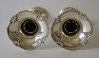 Good Quality Sterling Silver Vases Birmingham 1912 Elkington & Co 18 cms 5