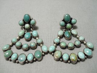 One Of Best Vintage Navajo Royston Turquoise Sterling Silver Earrings
