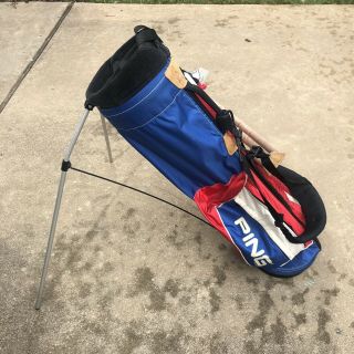 Vintage Ping Hoofer Karsten Carry Stand Golf Bag Blue Red White Black Very Rare