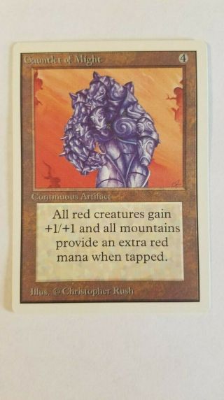 Gauntlet Of Might Unlimited Mtg Magic The Gathering Old School Nm Lp,  Gradeable