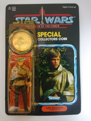 Star Wars Vintage Kenner Luke Skywalker Potf Collectors Coin 92 - Back 1984