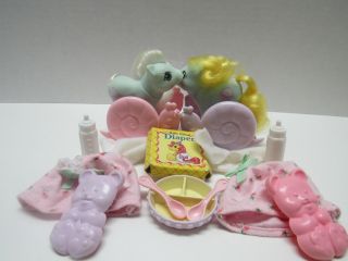My Little Pony Newborn Twins G1 Vintage Jangles & Tangles Complete Accessories