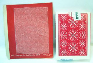 Vintage Stud Playing Cards Jumbo Index Walgreen Co Red Backs Box