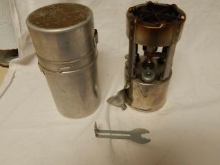 Vintage 1946 Coleman 530 Gi Backpack Camp Stove B46 Great Funnel Wrench.
