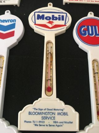 Vintage Pole Sign Thermometer Bloomington Mobil Service Station Gas Oil Station