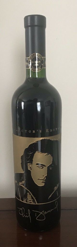 Rare Collectible Neil Diamond Celebrity Cellars Etched Wine Bottle