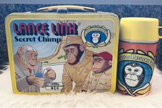Lancelot Link Secret Chimp 1971 Vintage Lunchbox With Thermos.