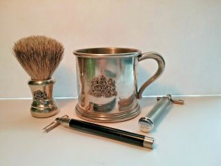 Vintage Ralph Lauren Shaving Set - Shaving Mug/brush/shavers - Est.  1967 No Dmg.