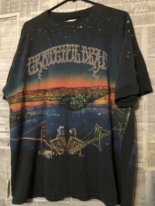 Vtg 90s Grateful Dead All Over Print T - Shirt