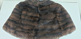 Vintage Real Brown Mink Fur jacket Cape Stole One Size Women Universal 5