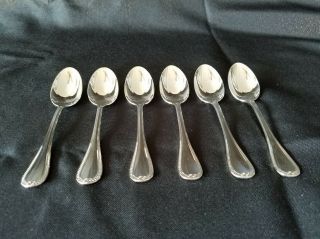 Exquisite Christofle Malmaison Silver Plated Coffee Spoon Set Of 6 Impeccable