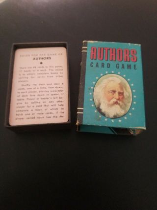 Vintage Authors Card Game Whitman Publishing No.  4127 Complete Set,  Mini Version