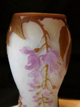 Legras Cameo Glass Art Nouveau Vase - Orchids?