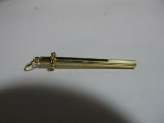 Vintage 14k Solid Gold Retractable Tooth Pick Pendant