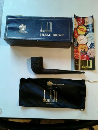 Vintage Dunhill Shell Briar Pipe Box Paperwork Pouch Made In England.
