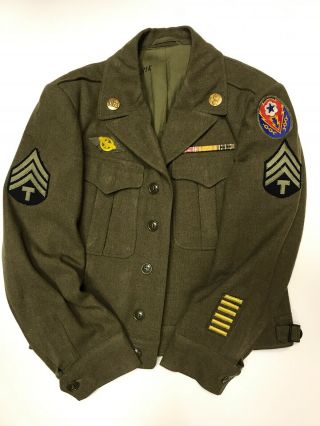 Ww2 Wwii U.  S.  Army Eto Patched Ike Jacket W/ Insignia 36s